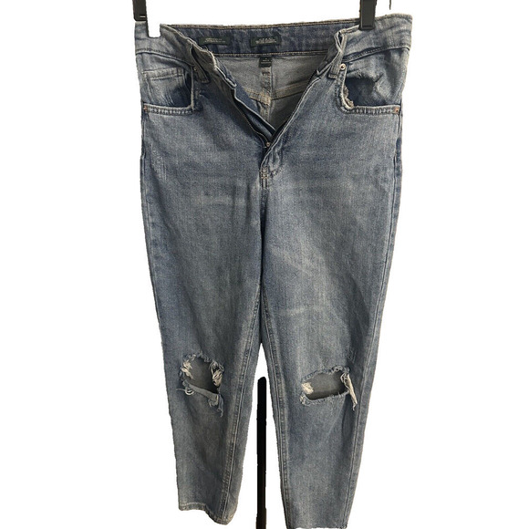 Womens Wild Fable High-Rise Distressed Skinny Blue Denim Jeans Medium Wash, 4 - Picture 1 of 4
